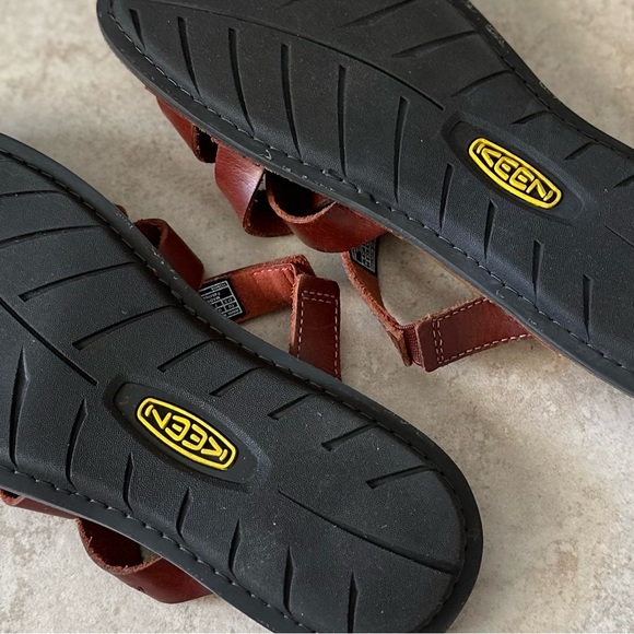 ♥️KEEN Women's “Elle” Strappy Leather Sandals - Burgundy Brown - Size 7 - EUC! - Picture 5 of 7